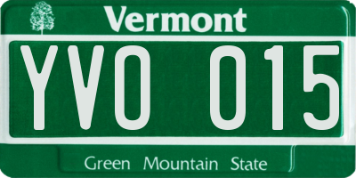 VT license plate YVO015