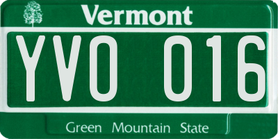 VT license plate YVO016