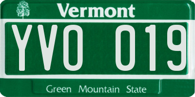 VT license plate YVO019
