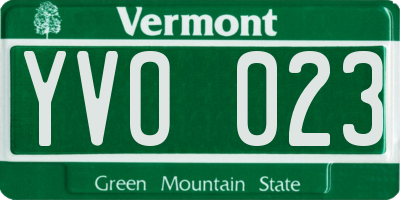 VT license plate YVO023
