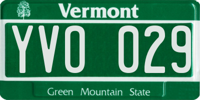 VT license plate YVO029