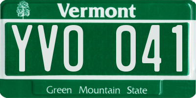 VT license plate YVO041