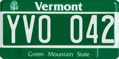 VT license plate YVO042