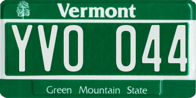 VT license plate YVO044