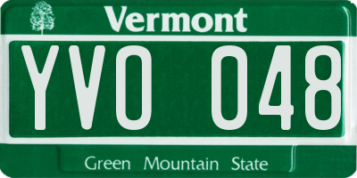 VT license plate YVO048