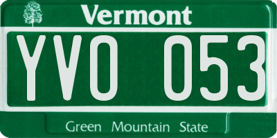 VT license plate YVO053