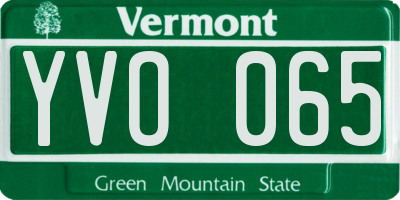 VT license plate YVO065
