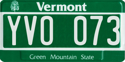 VT license plate YVO073