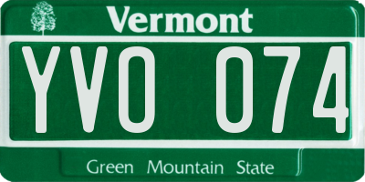 VT license plate YVO074