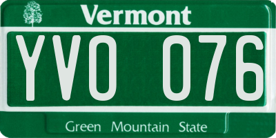 VT license plate YVO076