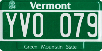 VT license plate YVO079