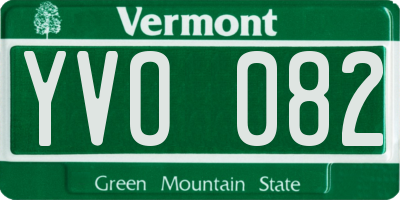 VT license plate YVO082