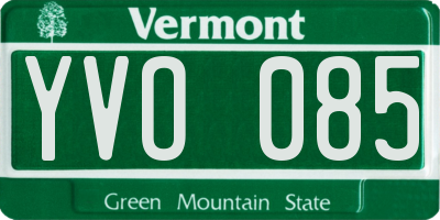 VT license plate YVO085
