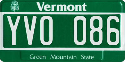 VT license plate YVO086