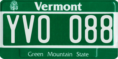 VT license plate YVO088