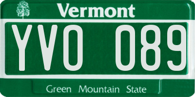 VT license plate YVO089