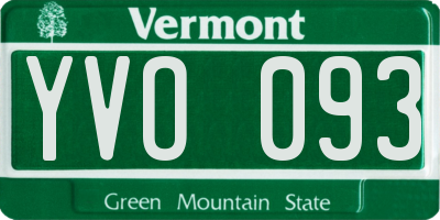 VT license plate YVO093