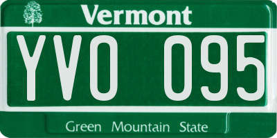 VT license plate YVO095