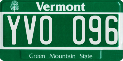 VT license plate YVO096