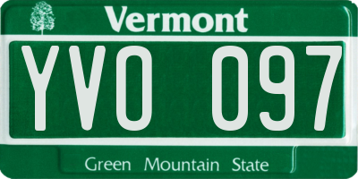 VT license plate YVO097