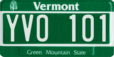 VT license plate YVO101