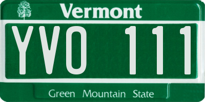 VT license plate YVO111