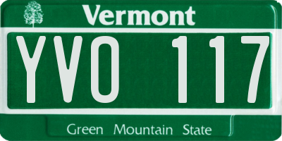 VT license plate YVO117