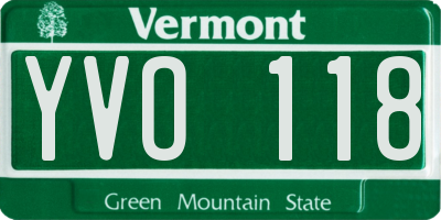 VT license plate YVO118