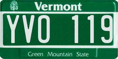 VT license plate YVO119