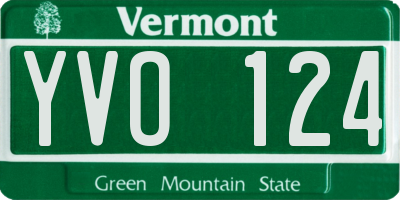 VT license plate YVO124