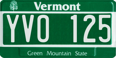 VT license plate YVO125