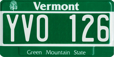 VT license plate YVO126