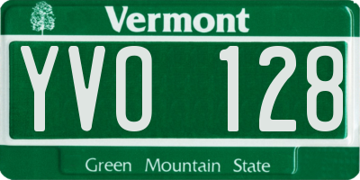 VT license plate YVO128