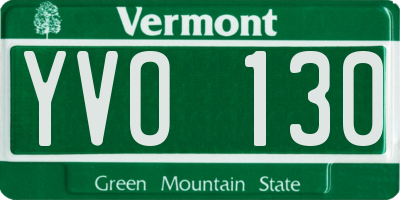 VT license plate YVO130