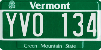 VT license plate YVO134