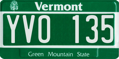 VT license plate YVO135