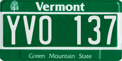 VT license plate YVO137