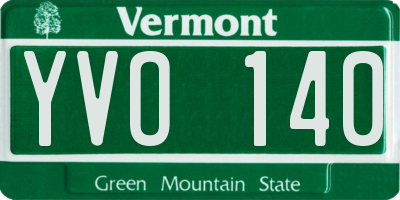 VT license plate YVO140