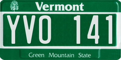 VT license plate YVO141