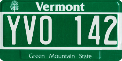 VT license plate YVO142