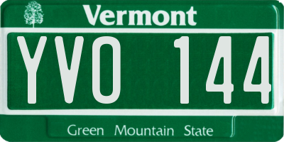 VT license plate YVO144