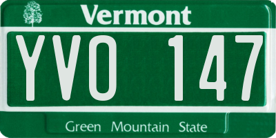 VT license plate YVO147