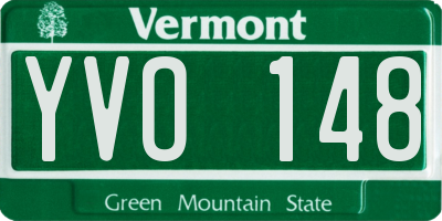 VT license plate YVO148