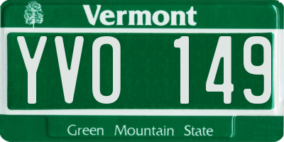 VT license plate YVO149