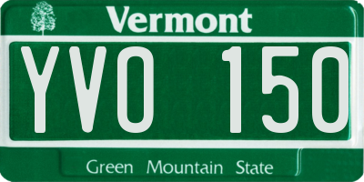 VT license plate YVO150