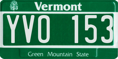VT license plate YVO153