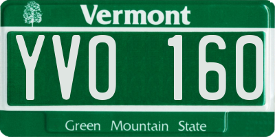 VT license plate YVO160