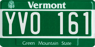 VT license plate YVO161