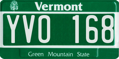 VT license plate YVO168