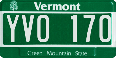 VT license plate YVO170